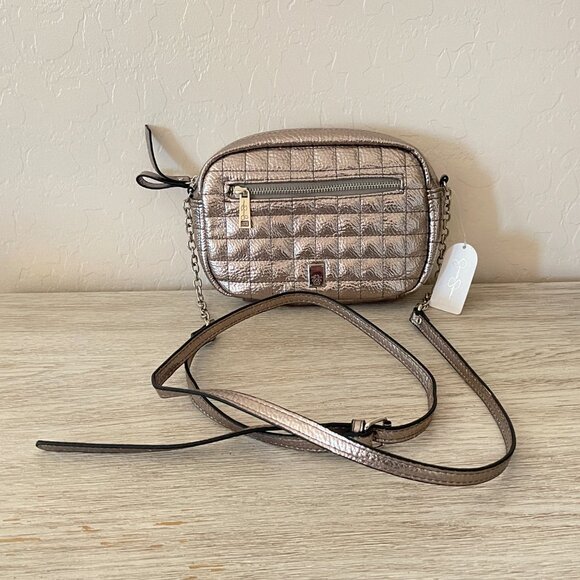 New Jessica Simpson Crossbody Bag Tessa Metallic Bronze Pewter NWT - Picture 1 of 12